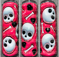 Pink Skull Puff